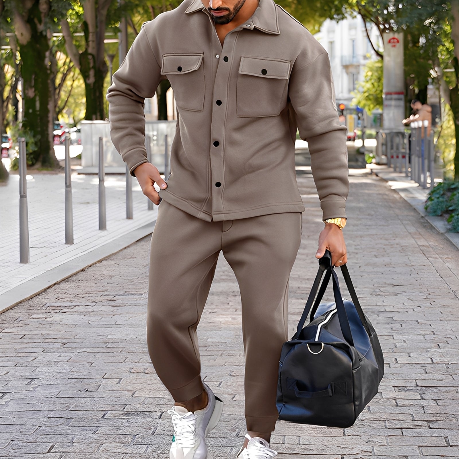 Zeus - Σετ Casual Ανδρικού Πουκαμίσου και Στενών Παντελονιών