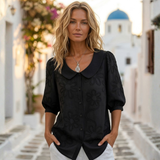 Marina - Ελαφριά φλοράλ μπλούζα, φυσική κομψότητα" 

Rewritten Title: "Marina - Αέρινη φλοράλ μπλούζα, φυσική κομψότητα