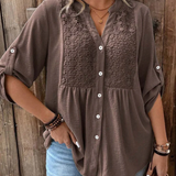 Ariadne – V-Neck Blouse with Buttons