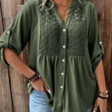 Ariadne – V-Neck Blouse with Buttons