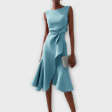 Juliette – Ασύμμετρο Μίντι Φόρεμα με Ρυθμισμένο Ντραπέ