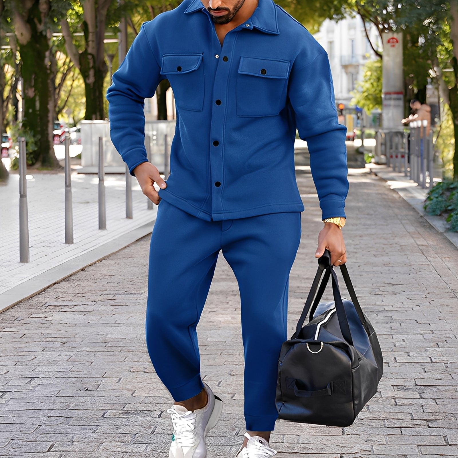 Zeus - Σετ Casual Ανδρικού Πουκαμίσου και Στενών Παντελονιών