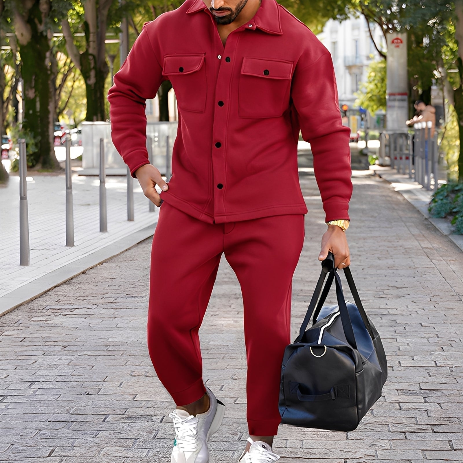 Zeus - Σετ Casual Ανδρικού Πουκαμίσου και Στενών Παντελονιών