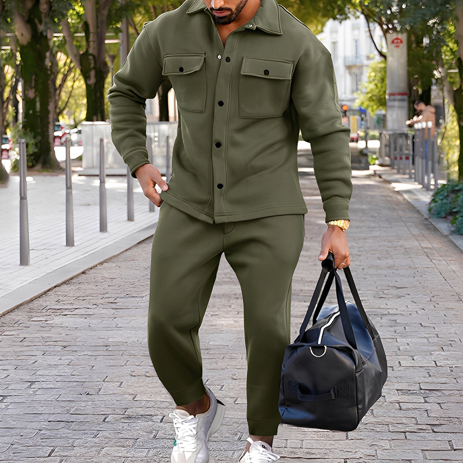 Zeus - Σετ Casual Ανδρικού Πουκαμίσου και Στενών Παντελονιών