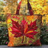 Χειροποίητη τσάντα με σχέδιο σφενδάμου και ηλιοβασιλέματος