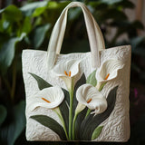 Λευκή τσάντα Calla Lily με εσωτερική επένδυση