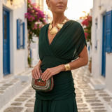 Xenia - Μακρύ κομψό φόρεμα με V λαιμόκοψη