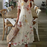Kleoniki - Elegant Floral Velvet Maxi Dress
