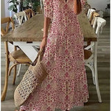 Kleoniki - Elegant Floral Velvet Maxi Dress