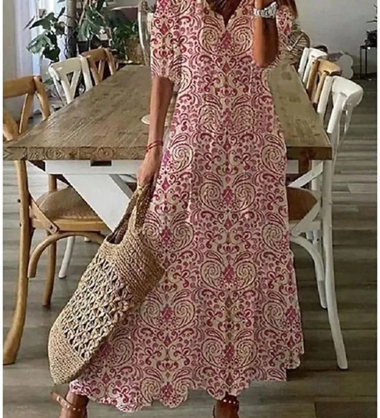 Kleoniki - Elegant Floral Velvet Maxi Dress