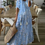 Kleoniki - Elegant Floral Velvet Maxi Dress