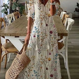 Kleoniki - Elegant Floral Velvet Maxi Dress