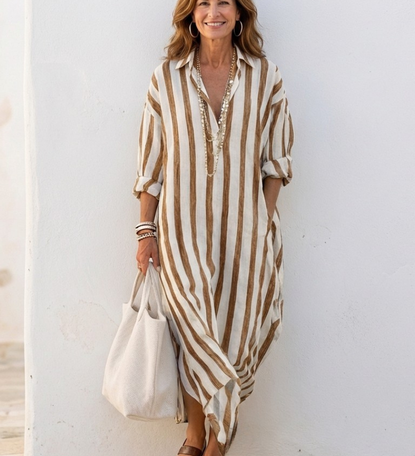 Ναόμι™ Ριγέ Μίντι Φόρεμα