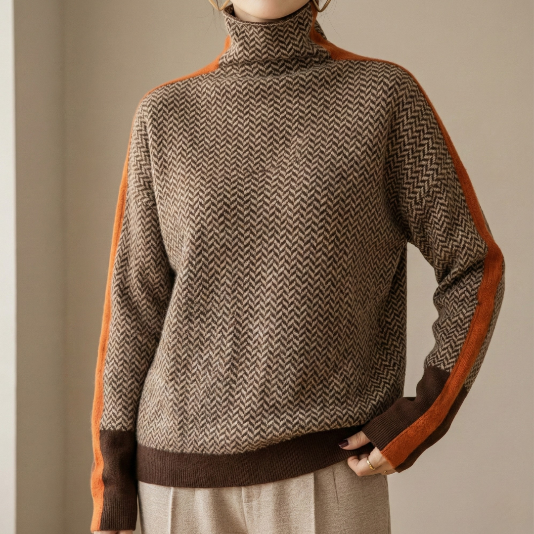 Eleanor | Υψηλός Λαιμός Herringbone Luxe