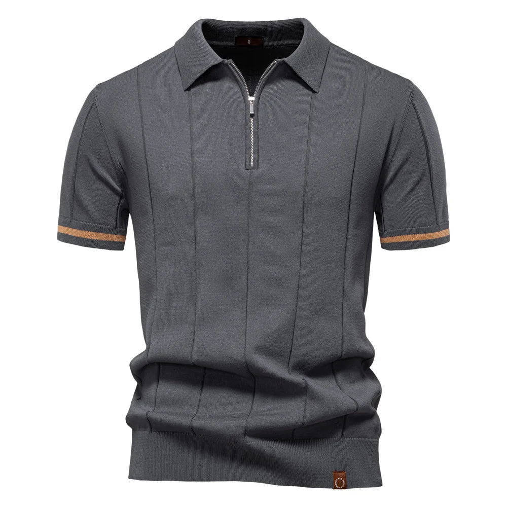 Δημήτριος – Πολυτελές Βαμβακερό Polo με Quarter-Zip
