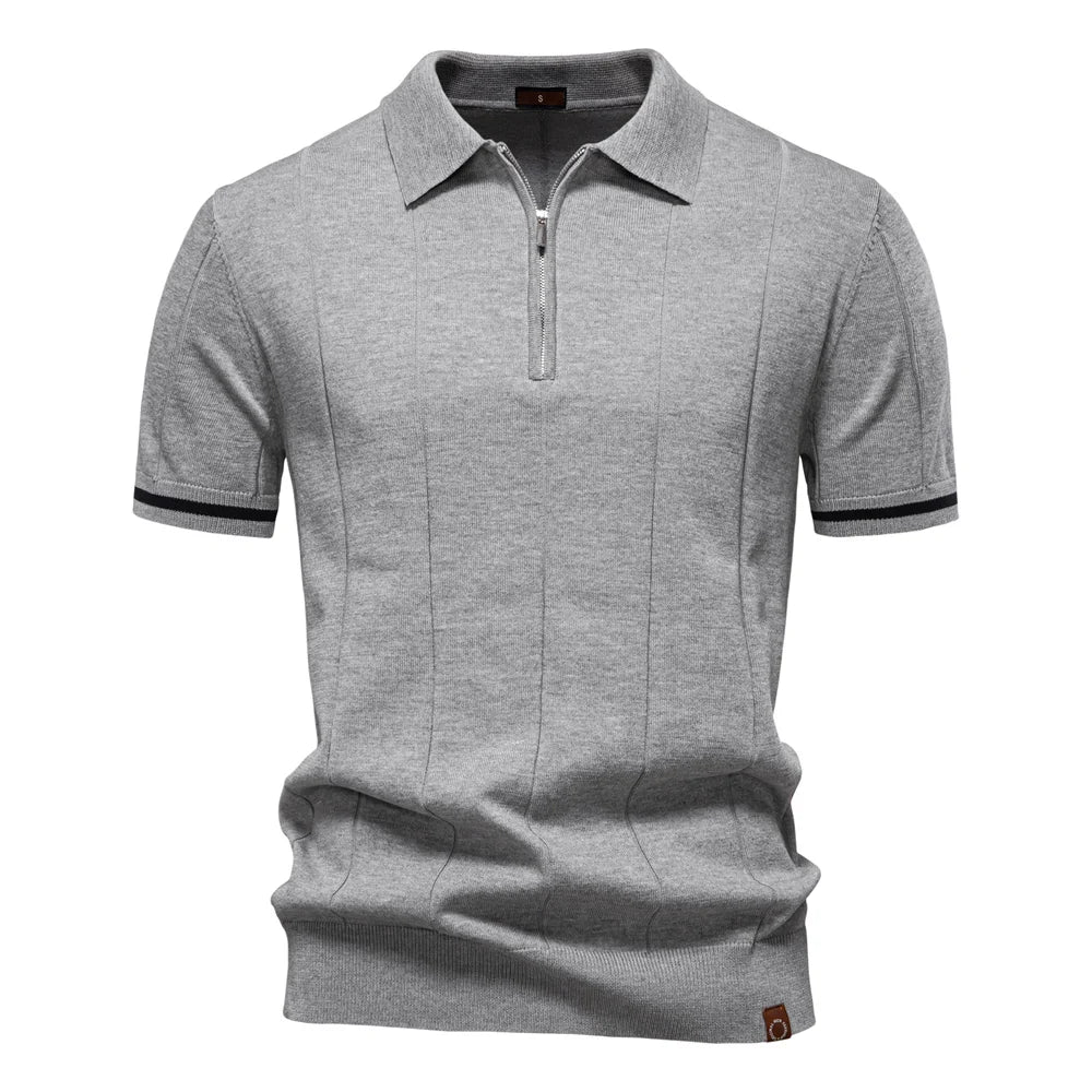 Δημήτριος – Πολυτελές Βαμβακερό Polo με Quarter-Zip