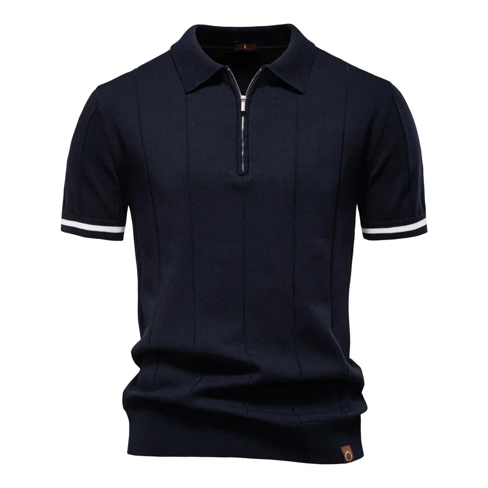 Δημήτριος – Πολυτελές Βαμβακερό Polo με Quarter-Zip