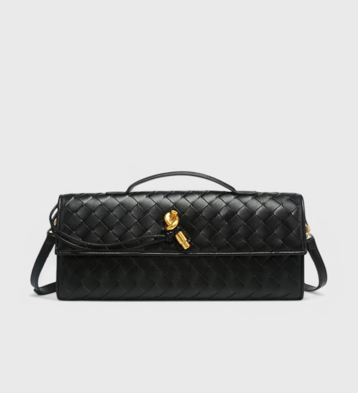 Clutch Τσάντα Melanie με Χρυσό Κόμπο