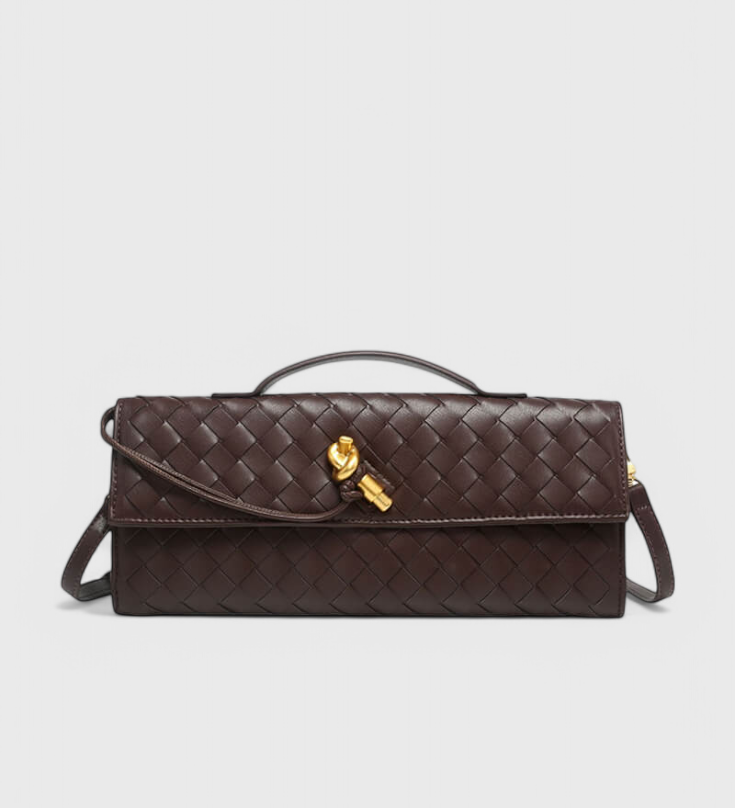 Clutch Τσάντα Melanie με Χρυσό Κόμπο