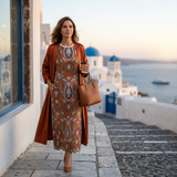 Daniela | Μακρύ φόρεμα με συντονισμένο γιλέκο