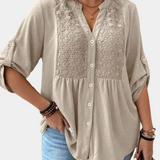 Ariadne – V-Neck Blouse with Buttons